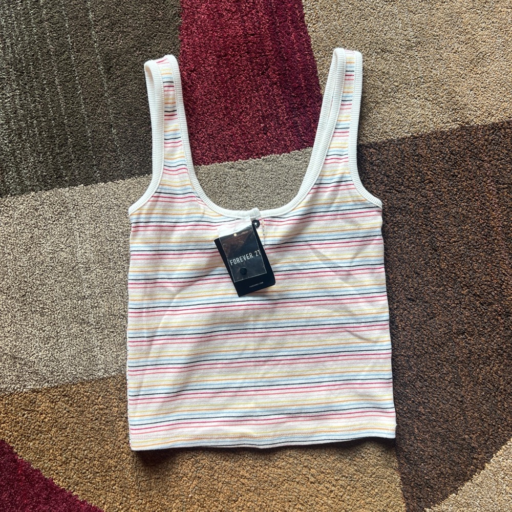 Forever 21 Multicolor Striped Tank Top